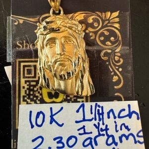 10k real gold stamped and tested Gold Jesus Pendant